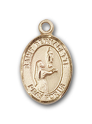 14K Gold St. Bernadette Pendant