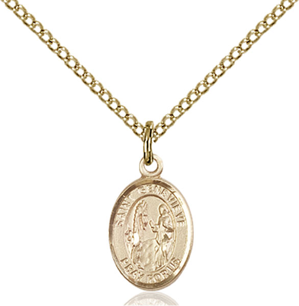 14K Gold-Filled St. Genevieve Pendant