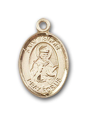 14K Gold St. Isidore of Seville Pendant