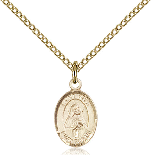 14K Gold-Filled St. Rita of Cascia Pendant