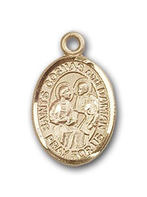14K Gold Sts. Cosmas & Damian Pendant