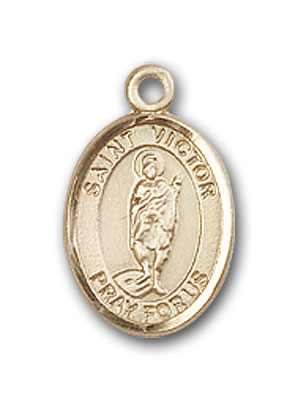 14K Gold St. Victor of Marseilles Pendant