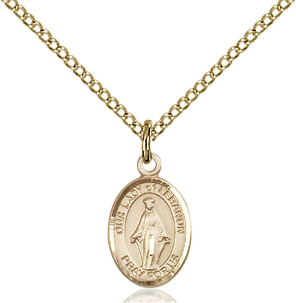 14K Gold-Filled Our Lady of Lebanon Pendant