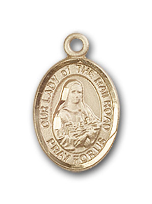 14K Gold OUR LADY of the Railroad Pendant