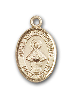 14K Gold OUR LADY of San Juan Pendant