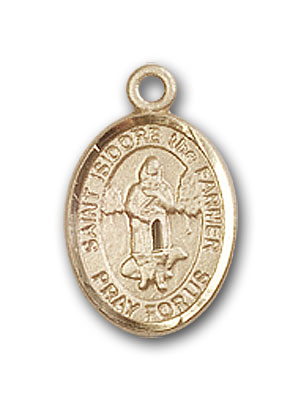 14K Gold St. Isidore the Farmer Pendant