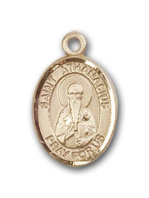 14K Gold St. Athanasius Pendant