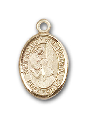 Patron Saint of Loss of Parent or Child 14kt Gold Filled St Stainless Steel Heavy Curb Chain Elizabeth Ann Seton Pendant with 24 Gold Plated 