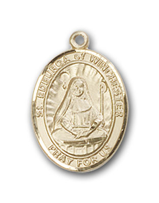 14K Gold St. Edburga of Winchester Pendant
