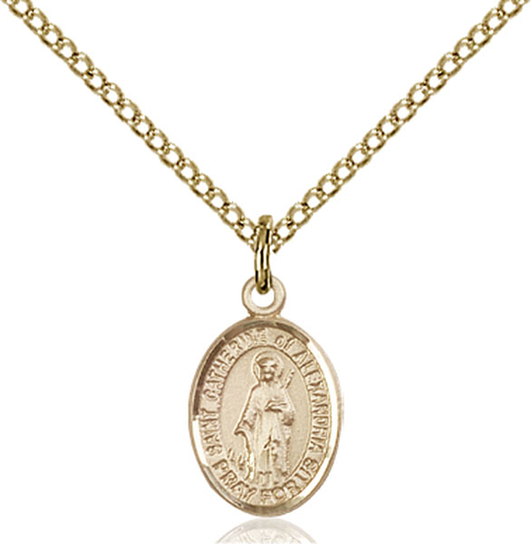14K Gold-Filled St. Catherine of Alexandria Pendant