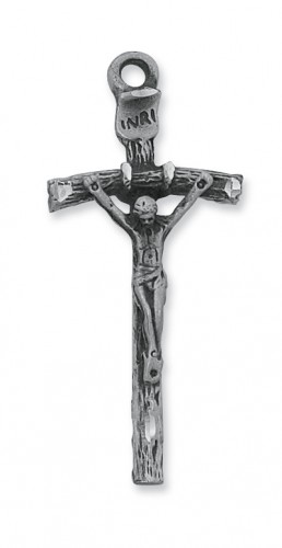 Antique Silver Papal Crucifix with 24" Chain