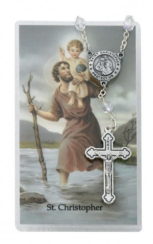 St. Christopher Auto Rosary/Prayer Card Set