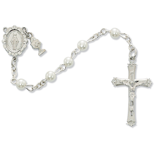 5MM Round White Pearl Rosary
