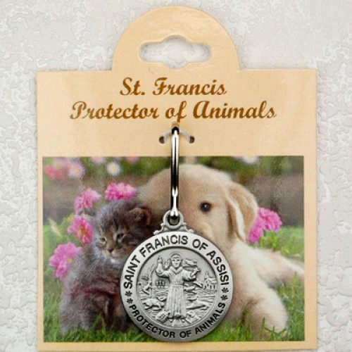 Pewter St Francis Protector Of Animals Medal Tag