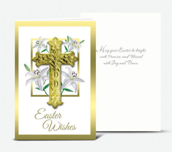 Easter Lilies With Crucifix Card 10-Pack
