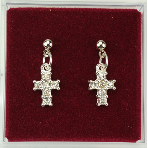 Rhinestone Cross Earrings