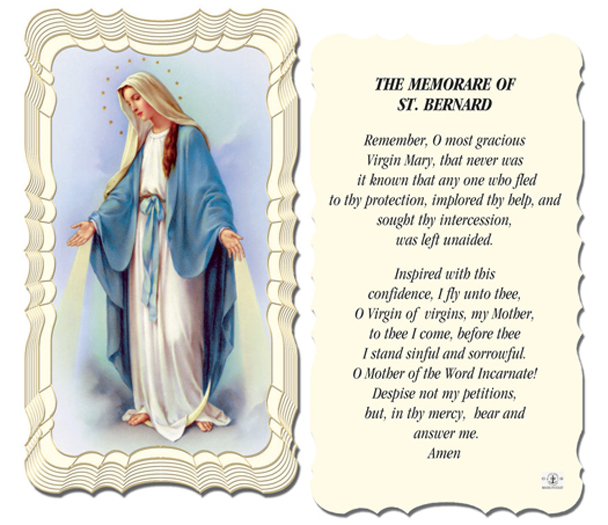 50-Pack - Memorare Of St Bernard Holy Card