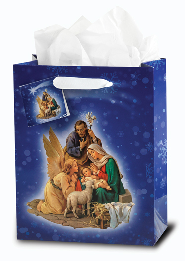 Nativity Medium Gift Bag With Tissue