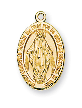 Gold over Sterling Silver Miraculous Medal