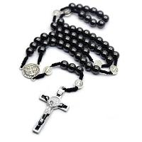 Rugged St. Benedict Rosary with 8mm Hematite Beads
