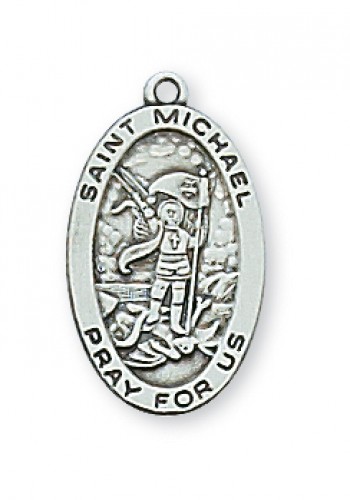 Sterling Silver St Michael with 18" Chain