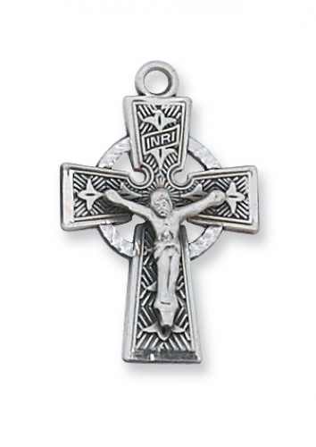 Sterling Silver Celtic Crucifix with 18" Chain