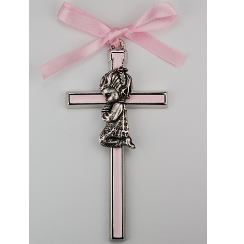 3 1/2" Pink Girl Crib Cross