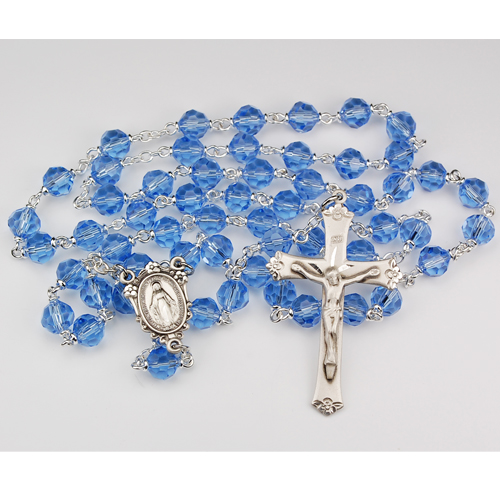 7MM Blue Tincut Rosary