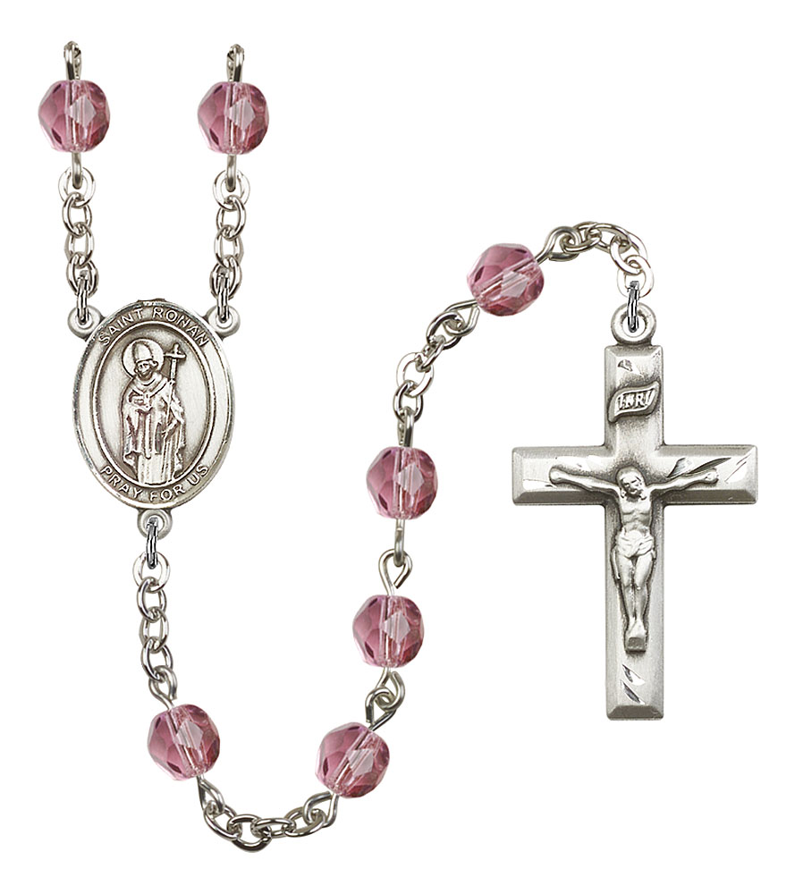 Saint Ronan Engravable Rosary with Amethyst Beads