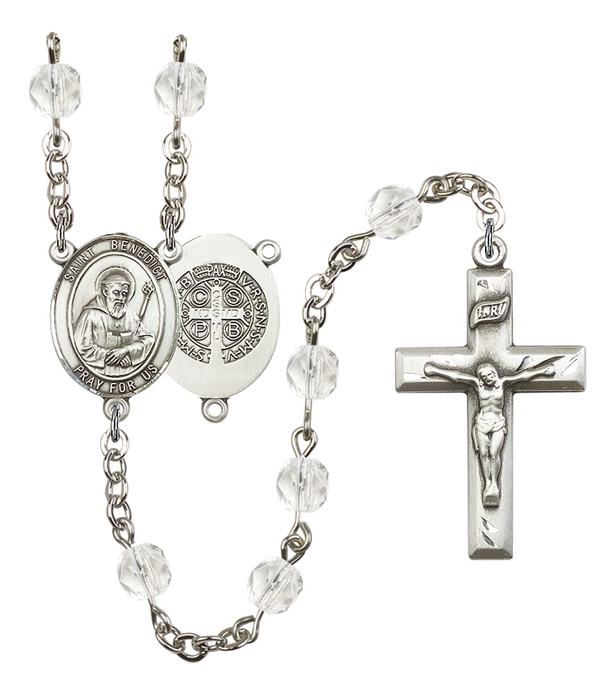 Saint Benedict Rosary with Crystal Beads
