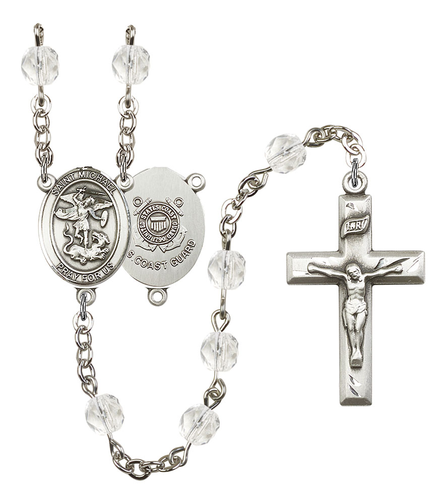 Saint Michael and Coast Guard Rosary with Crystal Beads