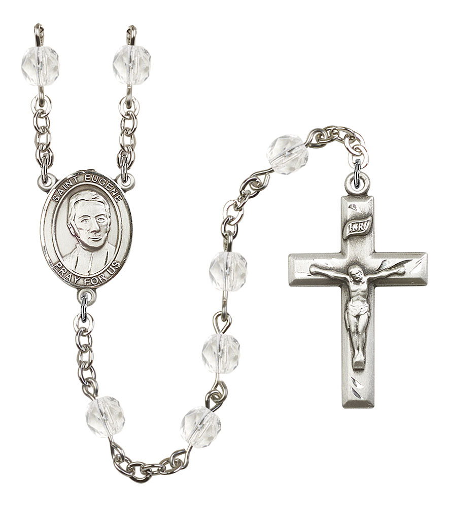 Saint Eugene de Mazenod Engravable Rosary with Crystal Beads