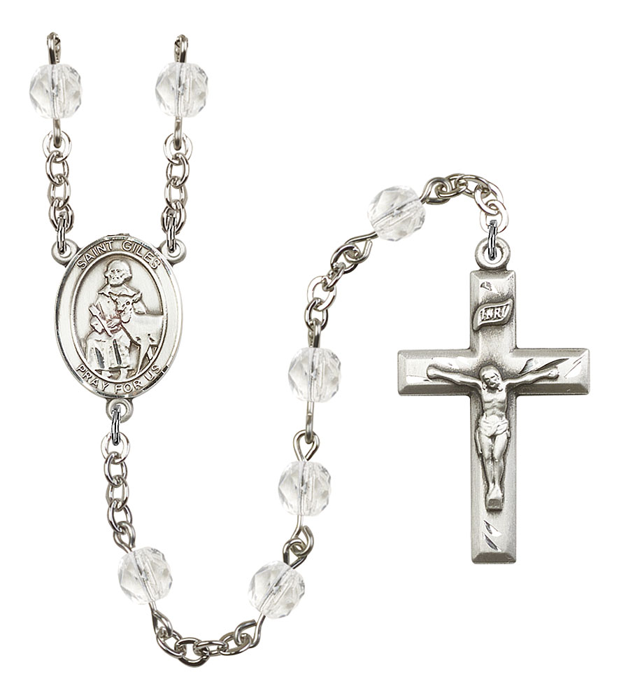 Saint Giles Engravable Rosary with Crystal Beads