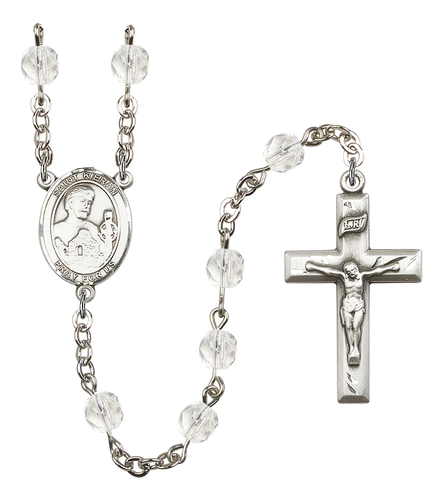 Saint Kieran Engravable Rosary with Crystal Beads