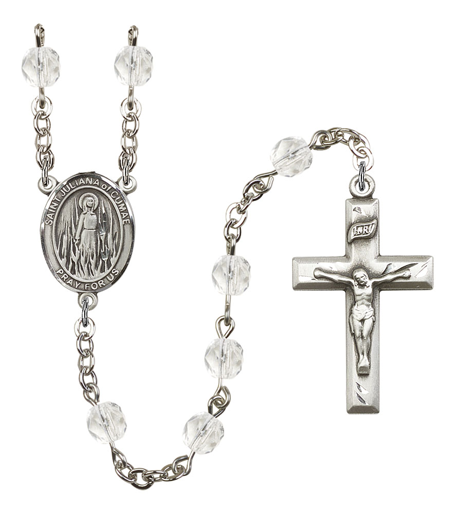 Saint Juliana of Cumae Engravable Rosary with Crystal Beads