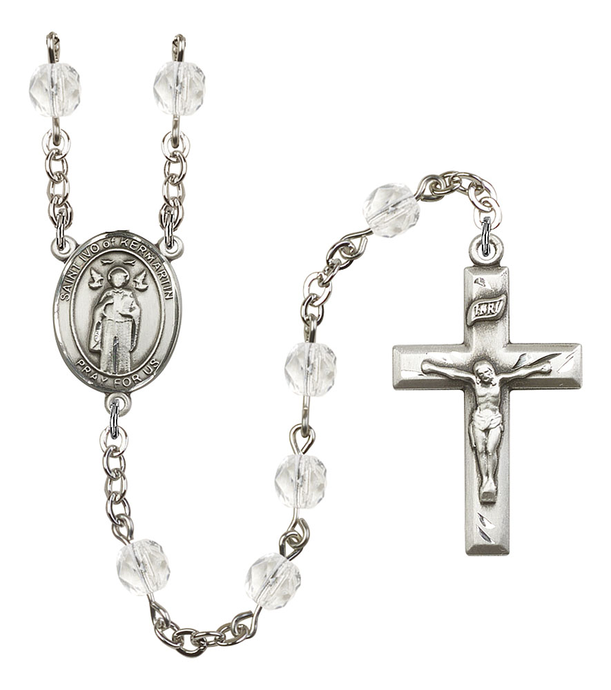Saint Ivo of Kelmartin Engravable Rosary with Crystal Beads