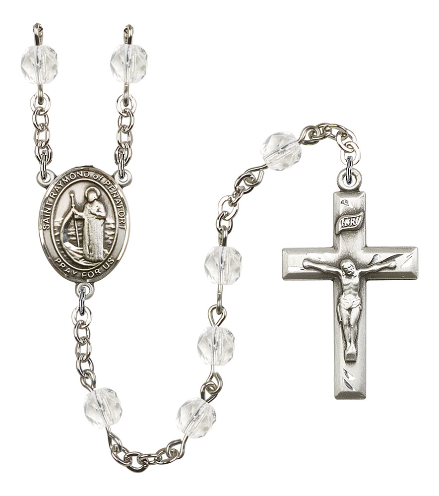Saint Raymond of Penafort Engravable Rosary with Crystal Beads