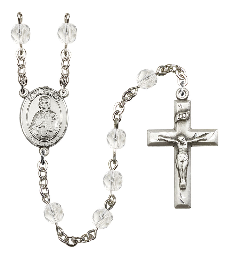 Saint Gerald Engravable Rosary with Crystal Beads