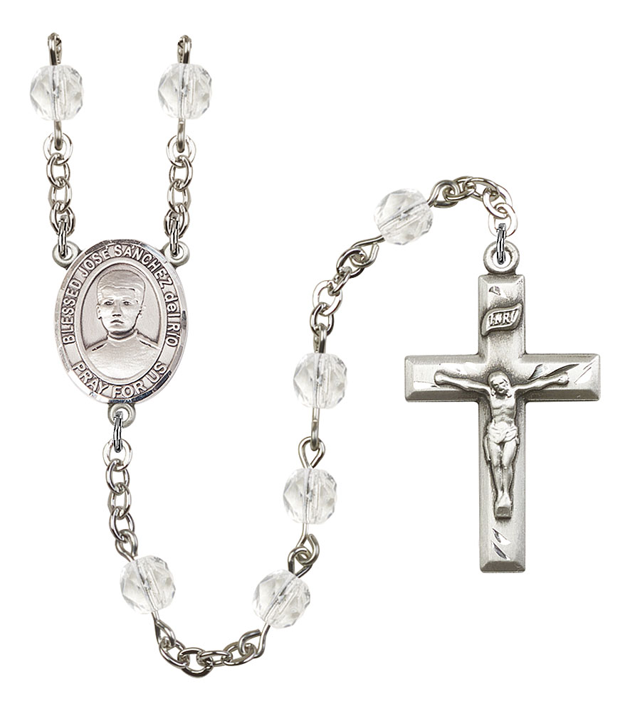 Blessed Jose Canchez del Rio Engravable Rosary with Crystal Beads