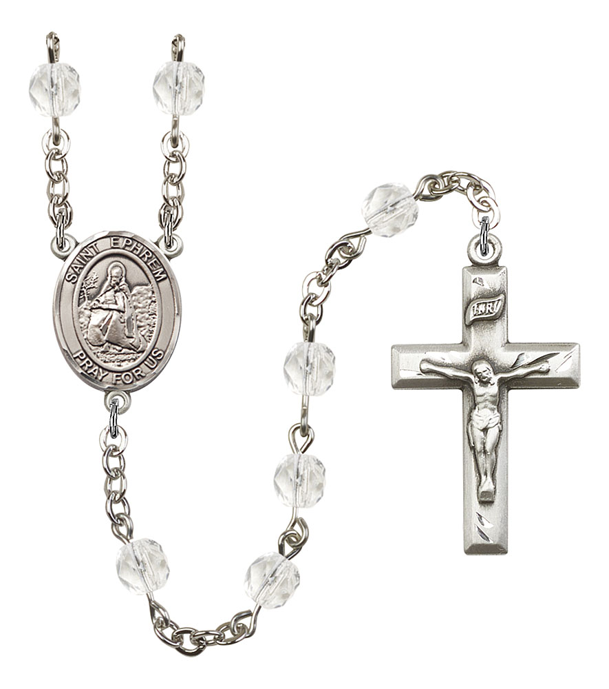 Saint Ephrem Engravable Rosary with Crystal Beads
