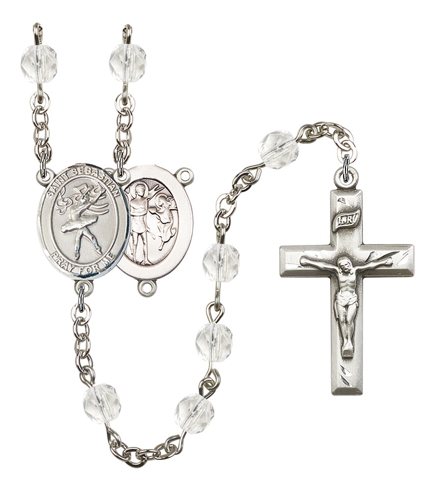 Saint Sebastian and Dance Rosary with Crystal Beads