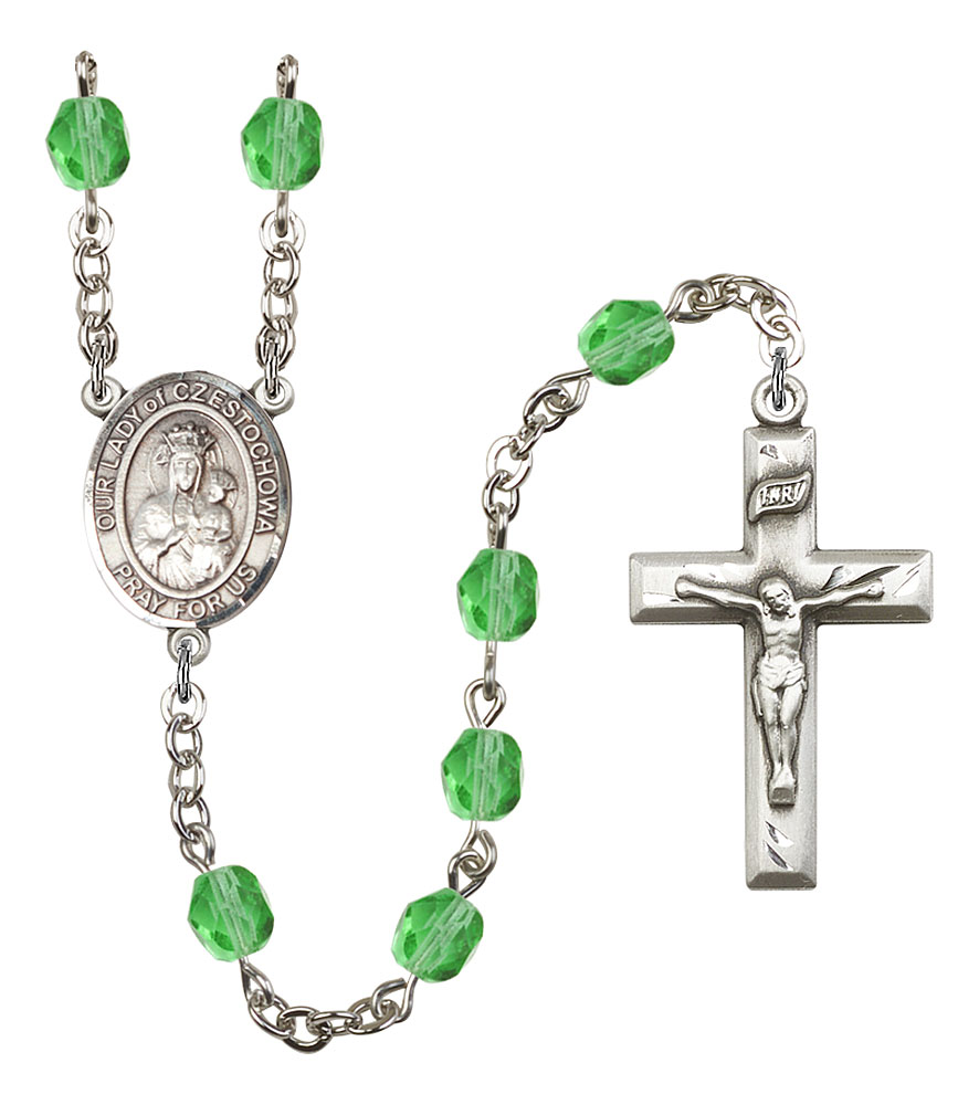 Our Lady of Czestochowa Rosary with Peridot Beads