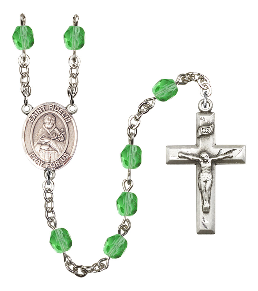 Saint Fidelis Engravable Rosary with Peridot Beads
