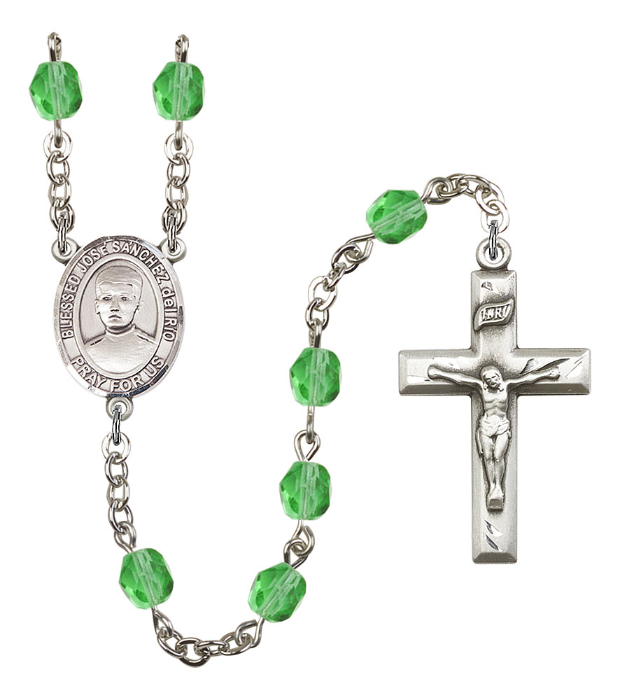 Blessed Jose Canchez del Rio Engravable Rosary with Peridot Beads