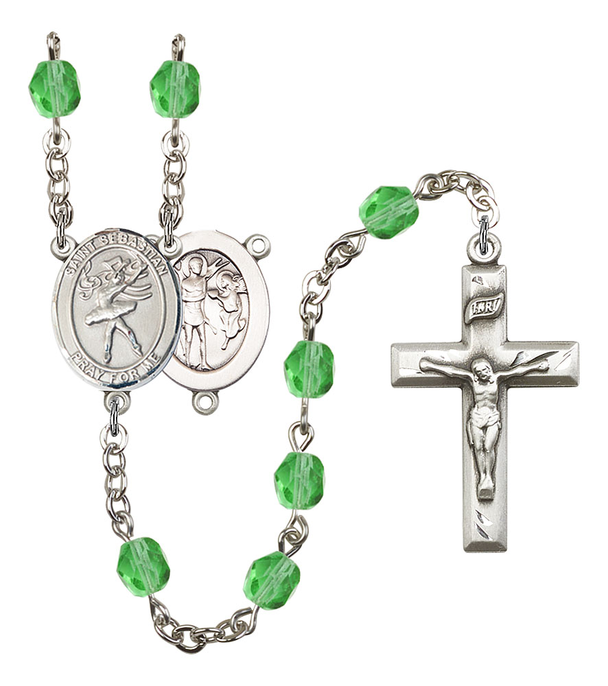 Saint Sebastian and Dance Rosary with Peridot Beads