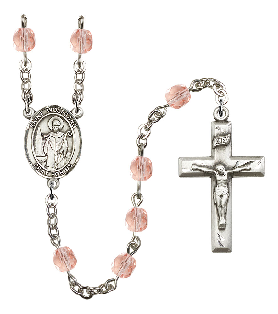 Saint Wolfgang Engravable Rosary with Pink Beads