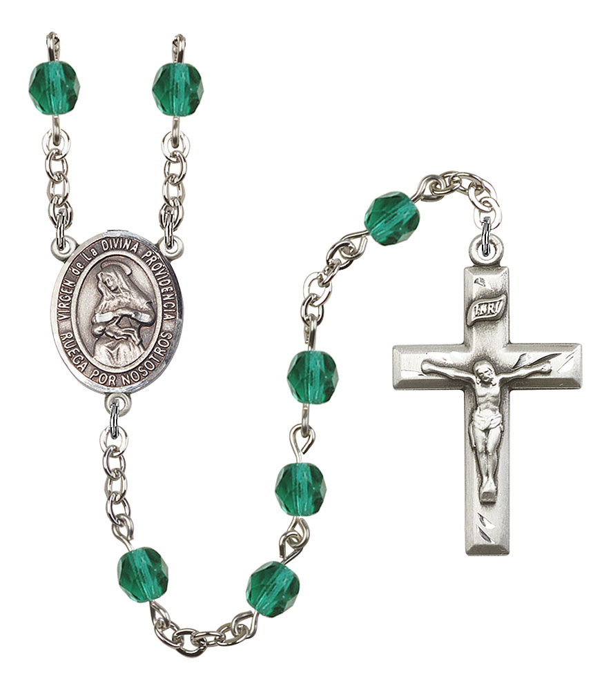 Virgen de la Divina Providencia Engravable Rosary with Zircon Beads