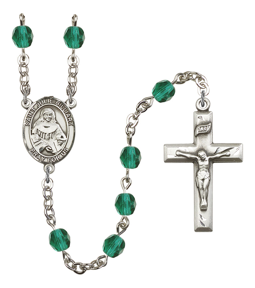Saint Julie Billiart Engravable Rosary with Zircon Beads