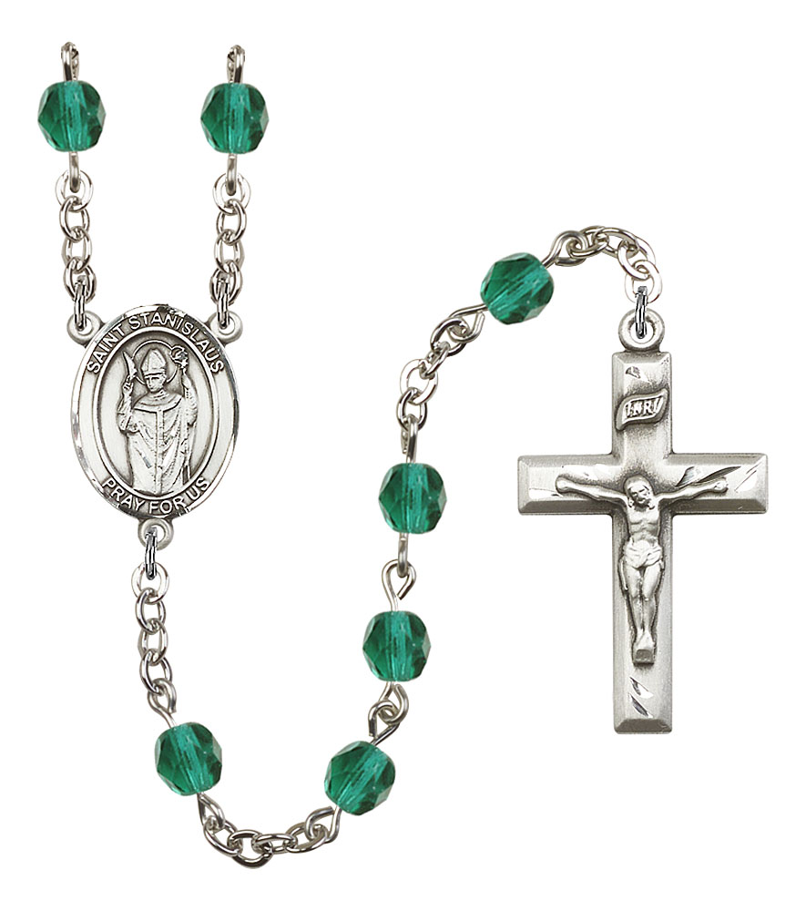 Saint Stanislaus Engravable Rosary with Zircon Beads