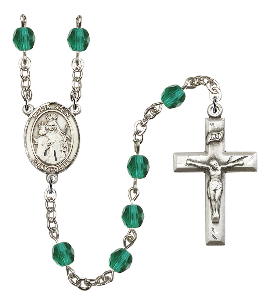 Maria Stein Engravable Rosary with Zircon Beads